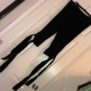YSL Velvet Tie Up Capri Pants